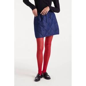 NEW COMPANIA FANTASTICA quilted denim mini skirt in blue